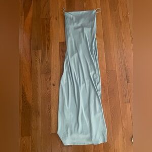 Womens baby blue satin maxi dress
